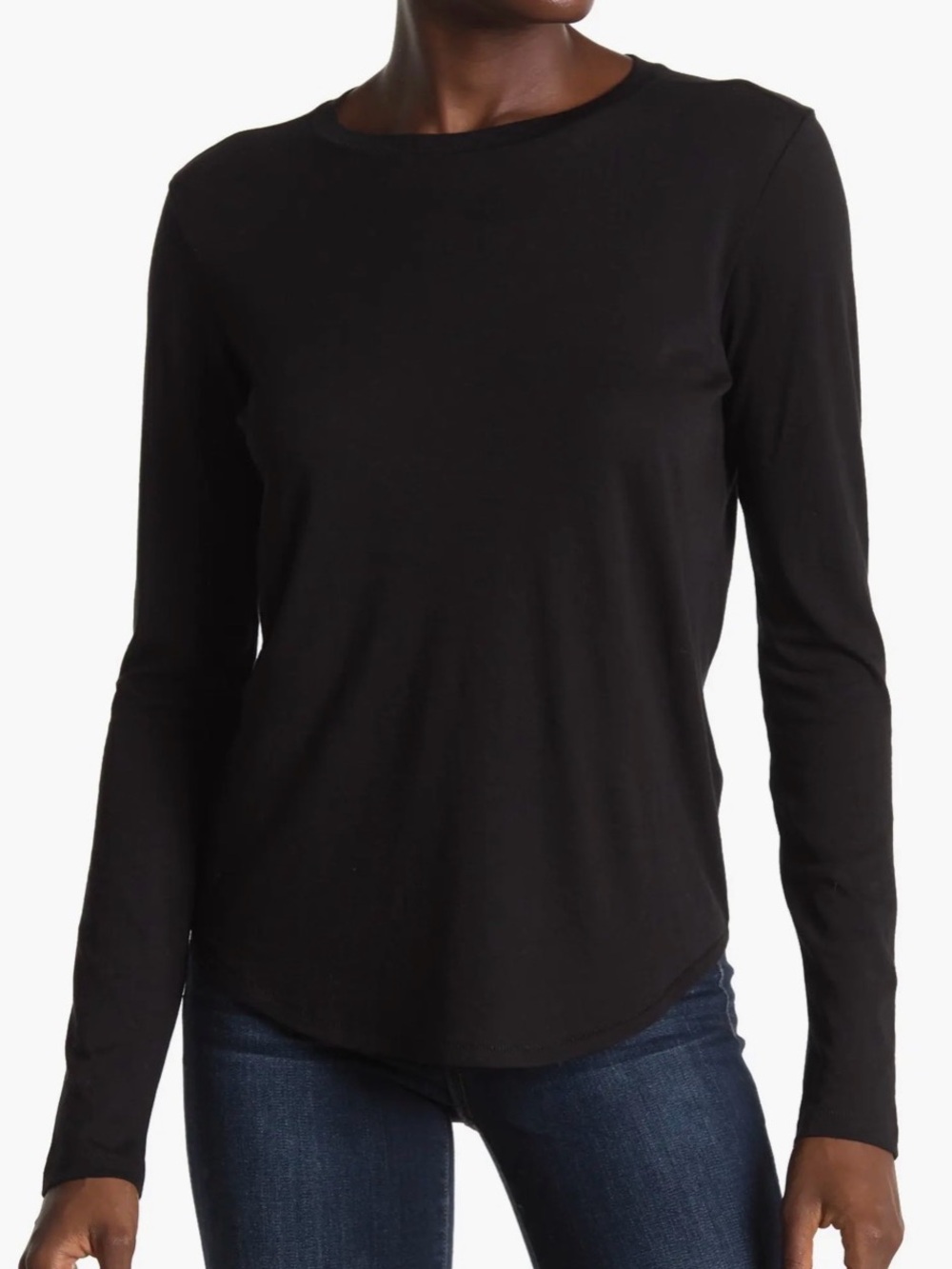Vince Black Long Sleeve Crewneck Top